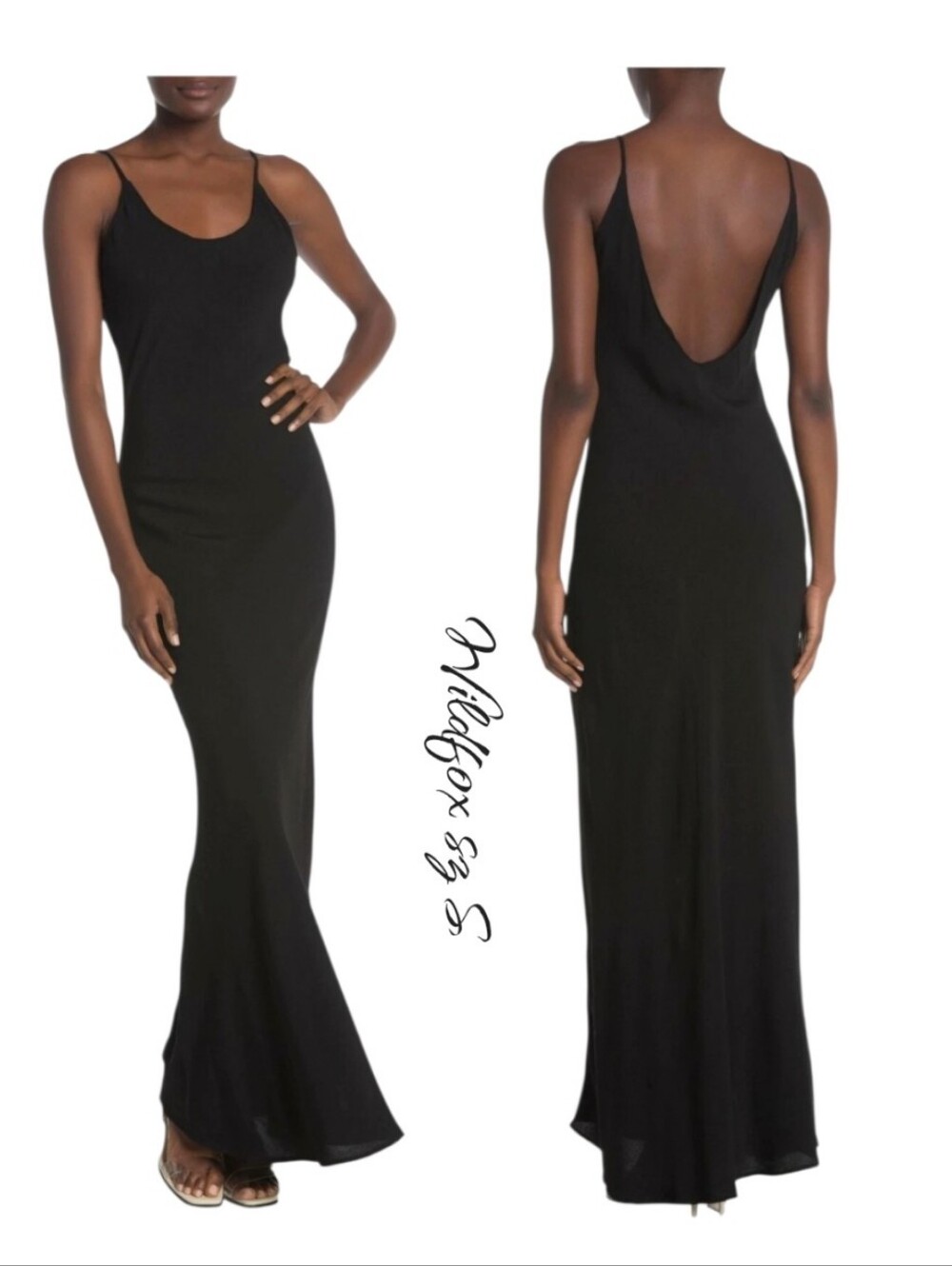 NWT WILDFOX Black Slip Maxi Dress Sz S
